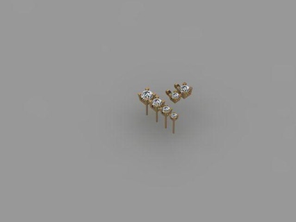 solteiro pedra brincos colar 1 anel modelo jóias luxo arte prata ouro escaneado 3d modelos joalheria argolas gema brilhante natureza colares 3d print model - Mito3D