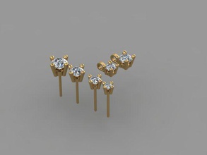 única pedra brincos colar de 5 anel modelo jóias luxo a arte prata ouro digitalizado 3d modelos vários anéis gem brilhantes natureza colares 3d print model - Mito3D