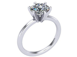 sola piedra anillo de compromiso la joyería oro los diamantes gem el romance anillos 3d print model - Mito3D