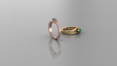 single stone ring jewelry wedding engagement love gold printable silver diamond sterling jewellery jewel necklace fashion beauty solitaire print precious printing gem valentine rings 3d print model - Mito3D