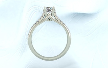 single stone ring jewelry jewel diamond gems rings 3d print model - Mito3D