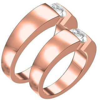 single calcolo solitario coppia squillare diamante gioielleria gemma gioiello 3d cad design oro argento sterline moda bellezza Fidanzamento anelli 3d print model - Mito3D