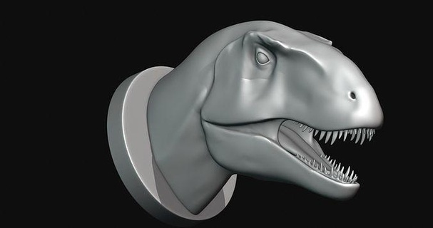 sinraptor cabeça 3d modelo imprimível impressão dinossauro arte esculturas 3d print model - Mito3D