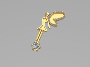 sinterlenmiş melek kolye 36 mücevher altın gümüş platin elmas değerli taş parlak nişan düğün yüzük küpe kolyeler bilezik 3d tasarım takı 3d print model - Mito3D