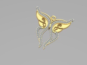 sintered butterfly pendant jewelry jewellery gold silver platinum diamond gemstone brillant gem jewel ring earrings necklaces bracelet other 3d 3ddesign pendants 3d print model - Mito3D