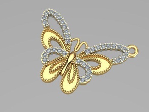 gesinterte Schmetterling Anhänger Schmuck gold Silber Platin diamond Edelstein brillant gem Juwel ring Ohrringe Halsketten - Armband 3d 3ddesign andere 3d print model - Mito3D