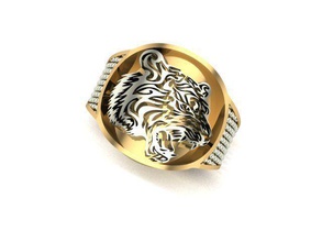 gesintert-Mann-ring Schmuck gold Silber Platin diamond brillant Edelstein gem ring Ringe 3d print model - Mito3D