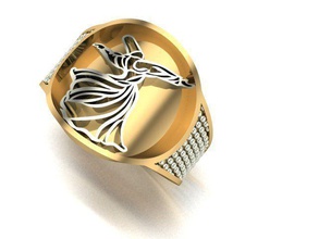 gesintert-Mann-ring Schmuck gold Silber diamond Platin brillant Edelstein gem ring Ohrringe Halsketten Anhänger - Armband 3d 3ddesign andere Ringe 3d print model - Mito3D