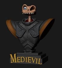 sir daniel fortesque - medievil fantasy knight ps1 danielfortesque bust statue hero games toys game accessories 3d print model - Mito3D