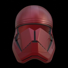 sith trooper helmet - star wars rise of skywalker red storm disney lucas films accurate movie dark cosplay scans art replicas 3d print model - Mito3D