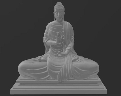 seduta buddha 1 mudra 2 scultura statua religione Dio meditazione buddismo divinità buddista sculture religiou oggetto arte 3d print model - Mito3D