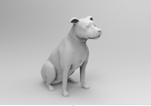 sitting dog art animal pet statue zbrush sculptures 3d print model - Mito3D
