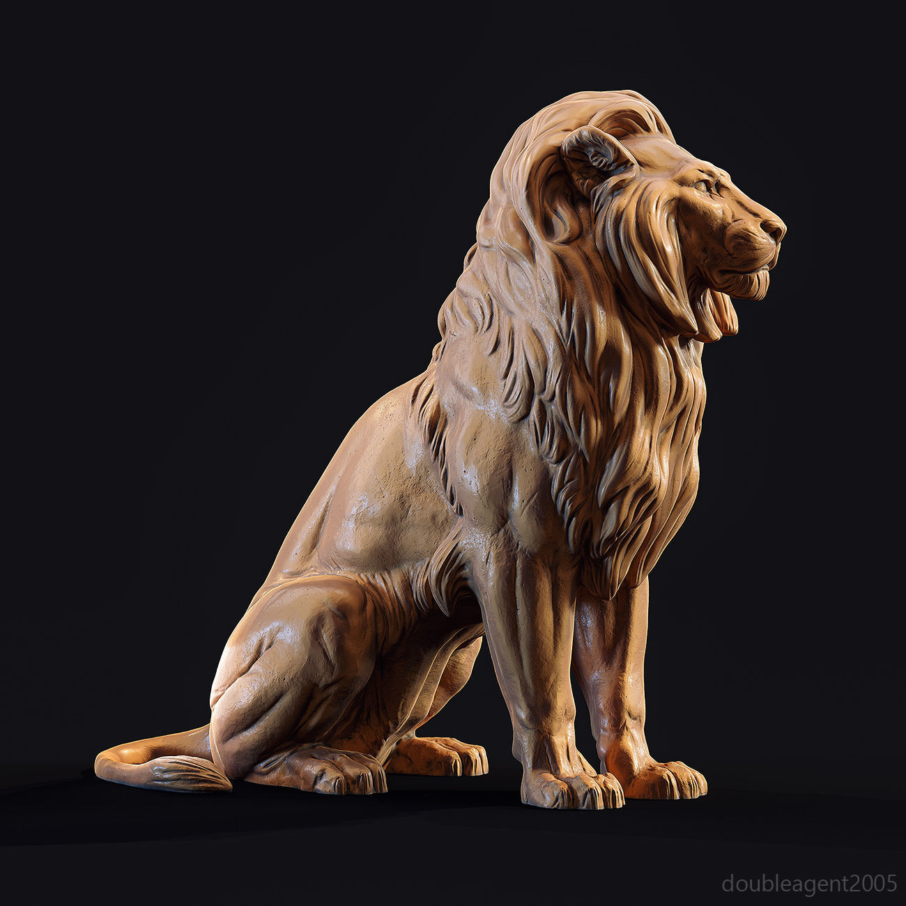 oturma aslan heykel leo yazdır oturmak hayvan antik kaplan heykelcik anıt indir leopar kahire kasr el sıfır endişeler yazdırılabilir puma sanat heykeller 3D print model - Mito3D