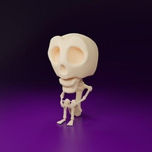 sitting skeleton - scary halloween anatomy art bone toy body character spine spooky figure skull haunted crooked doll games toys 3d print model - Mito3D