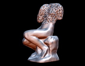 sitting woman body printable paris rodin france art sculptures 3d print model - Mito3D