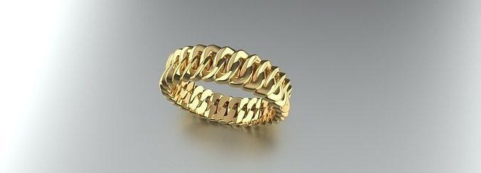 Tamanho 8 ouro ligação anel joalheria prata platina luxo chique 10k 14k esterlina masculino senhoras jóias imprimível amarelo branco rinoceronte argolas 3d print model - Mito3D