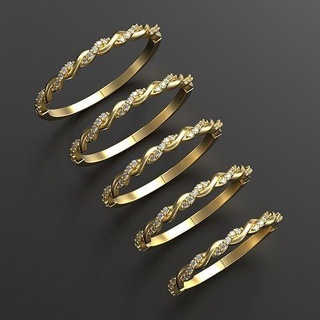 Tamanho torcido anel 011 joalheria argolas diamante prata imprimível jóia jóias ouro mulheres Casamento noivado brilhante moda 3d print model - Mito3D