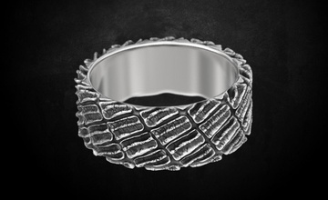 tailles bague Masculin crocodile peau 118 Imprimé 3D conception mode or d'or bijou bijoux impression imprimable prototypage anneaux argent 3d print model - Mito3D