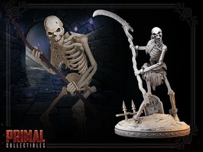 esqueleto foice mestres masmorras busca rpg heroquesto Dragões miniaturas jogo tabuleiro inimigo fantasia jogos arma medieval criatura brinquedos borda 3d print model - Mito3D