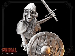 skeleton bust - masters dungeons quest rpg warrior medieval knight sword shield statue bladed weapon fantasy game heroquest boardgame dungeonsanddragons games toys board 3d print model - Mito3D