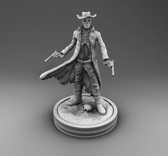 scheletro cowboy selvaggio ovest west esterno interni edificio vecchio rovinare villaggio 3dprinting 3d 3dmodels stampa 3dmodelsfor3dprinting giochi giocattoli 3d print model - Mito3D