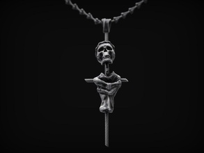 esqueleto cruz pingente de prata rua coleta impressão 3d do modelo jóias printable a crânio esculpir original osso zbrush coluna vertebral coleção vergalhões pingentes 3d print model - Mito3D
