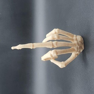 esqueleto mano medio dedo cráneo Víspera Santos fu huesos gracioso Ciencias horror médico anatómico Arte esculturas 3d print model - Mito3D