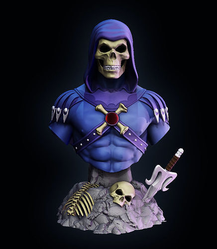 skeletor he-man bust skelletor heman sculpture skeleton he man art sculptures 3D print model - Mito3D