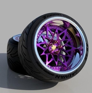 skf nika rims yokohama advan tires 1-24 scale jdm wheels scalemodel hotwheels custom handmade hobby diy automotive 3d print model - Mito3D