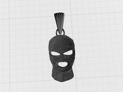 ski masque pendentif bijoux argent imprimable hardcore or charme art pendentifs 3d print model - Mito3D