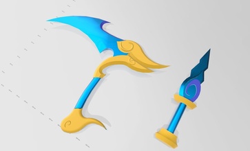 skin de akali moon blood weapon lol league of legends leagueoflegends cosplay cosplaygirl weapondrop games toys game accessories 3d print model - Mito3D