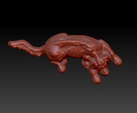 chien maigre sculpture art skinnydog la animal déco sculptures 3d print model - Mito3D