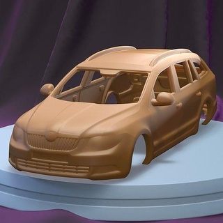 Skoda soberbo combi 2011 imprimível carro corpo fenda escalextrico Tamiya rc miniz controle rastejante ninco Kyosho scx axial jogos brinquedos acessórios 3d print model - Mito3D