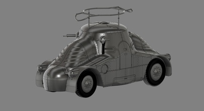 skoda zelva ii charge voiture véhicule imprimable corps tamiya échelle loisir DIY Douane automobile ww2 worldwar2 militaire allemand tortue 3d print model - Mito3D