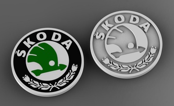 skoda embleme auto schlüssel ring wagen logo kunst zeichen logos 3d print model - Mito3D
