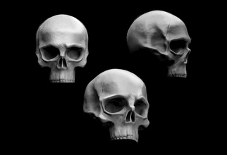 crânio cabeça humano esqueleto osso morto esquelético zumbi anatomia morte grave arte esculturas 3d print model - Mito3D