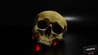 crâne Humain anatomie squelette OS mort effrayant Halloween horreur morte horrible pierre tombale zombi fantaisie fictif créature citrouille fantôme cimetière terrifiant Jeux jouets 3d print model - Mito3D
