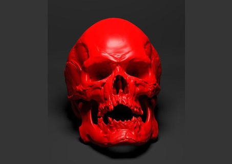 cranio anatomia orrore arte sculture testa statua tomba halloween scheletrico sistema ossatura lapide denti squillare modelli 3d print model - Mito3D