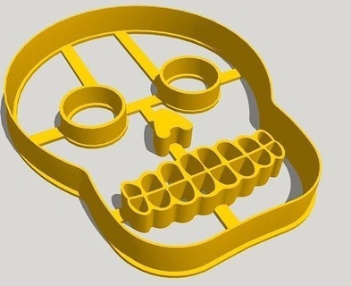 cráneo Galleta cortador cocina comida galleta panadería casa horneado 3d print model - Mito3D