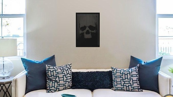 skull 02 bone halftone art portrait wall sticker celebrity panel picture frame artist popular famous 3d print model - Mito3D