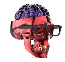 skull 3d model art skeleton head humans machine helmet spectacles science brain sculptures 3d print model - Mito3D