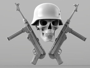 cranio modello 3d art scheletro testa gli esseri umani macchina casco sculture 3d print model - Mito3D