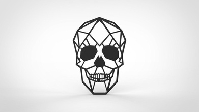 cranio arte pendente testa scheletro scheletrico anatomico gioiello collana ornamento orecchino emblema sterlina indossabile lattico geometrico freddo 3dprint cartello gioielleria ciondoli 3d print model - Mito3D