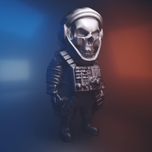 skull astronaut doll zbrush model games toys 3d print model - Mito3D