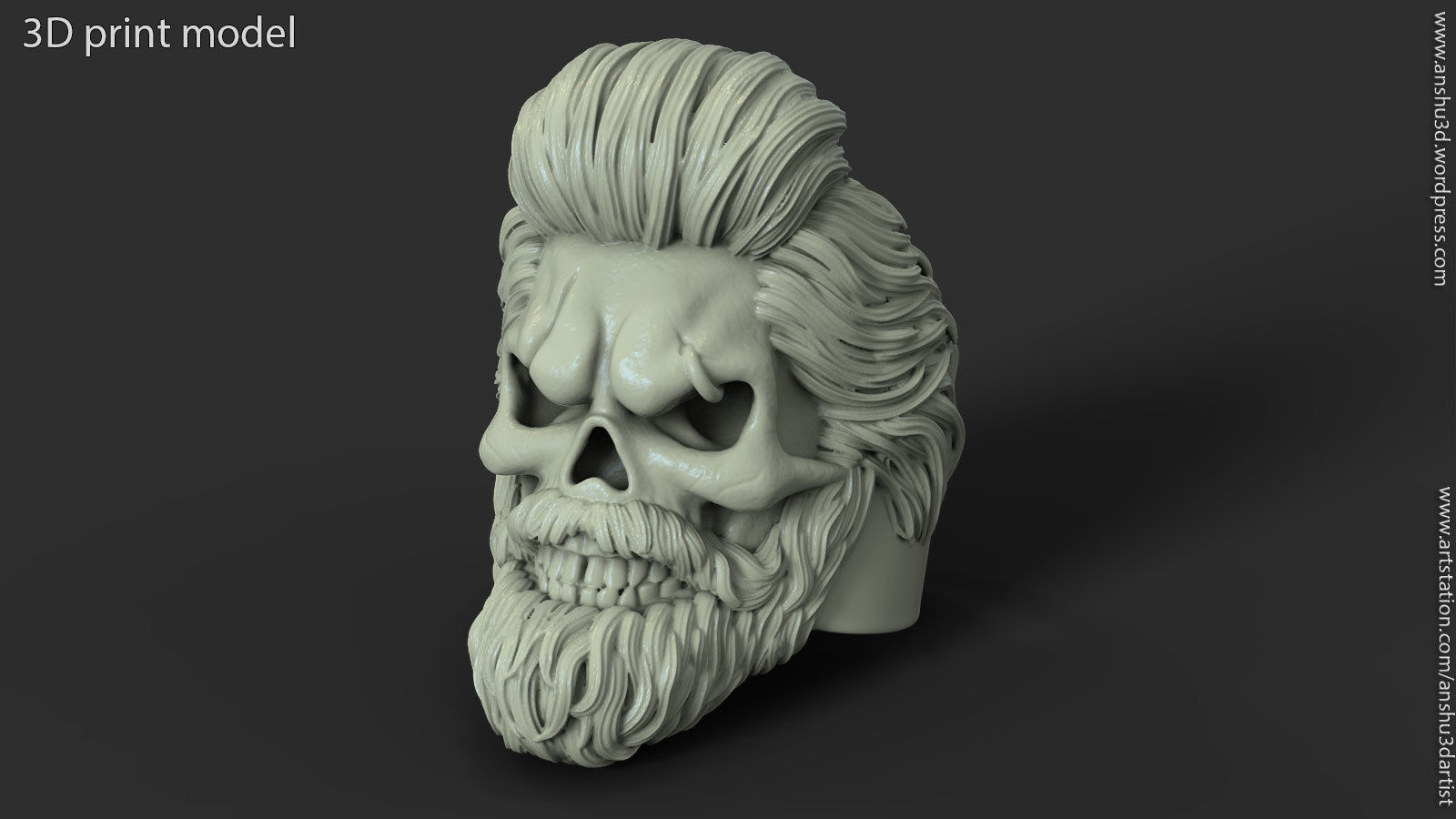 cráneo barba vol1 anillo la joyería el esqueleto ornamento joya hueso motorista bigote plata anatómica esquelético anatomía de moda lujo horror halloween los anillos 3D print model - Mito3D