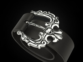 crâne ceinture boucle bijoux impression 3dprinted imprimable conception bijou mode prototypage argent motard noircissement texture 3d print model - Mito3D