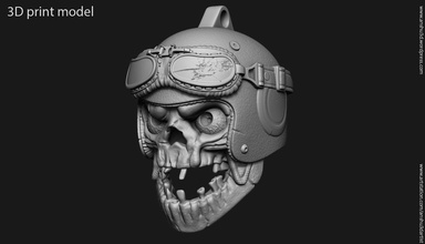 crânio pingente joalheria motociclista capacete vol1 enfeite jóia prata esqueleto cabeça horror bruxas davidson colar moda arte esculpir argolas punk gótico jóias 3d print model - Mito3D