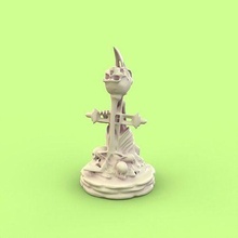 skull bishop chess piece figure printable sculpture figurine game blender3d boardgame tabletop decorative 3dprint games toys accessories decor statue 3d print model - Mito3D