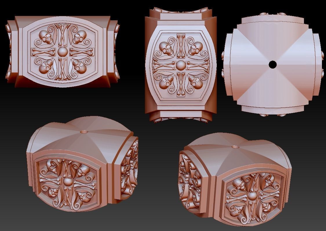 skull bones bead jewelry nature animal 3dmodel 3dprinting jewellery pendant pattern ornate design decoration other 3D print model - Mito3D