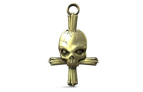 skull bones pendant jewelry jewel art pendants 3d print model - Mito3D